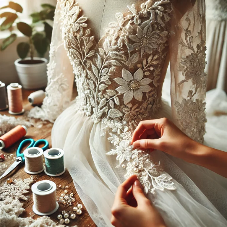 Robe de mariée avec voile en mouvement