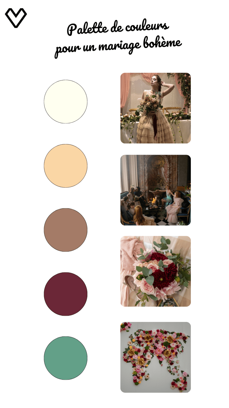 Tendances mariage 2025 Palette terracotta pour un mariage automnal et bohème chic.